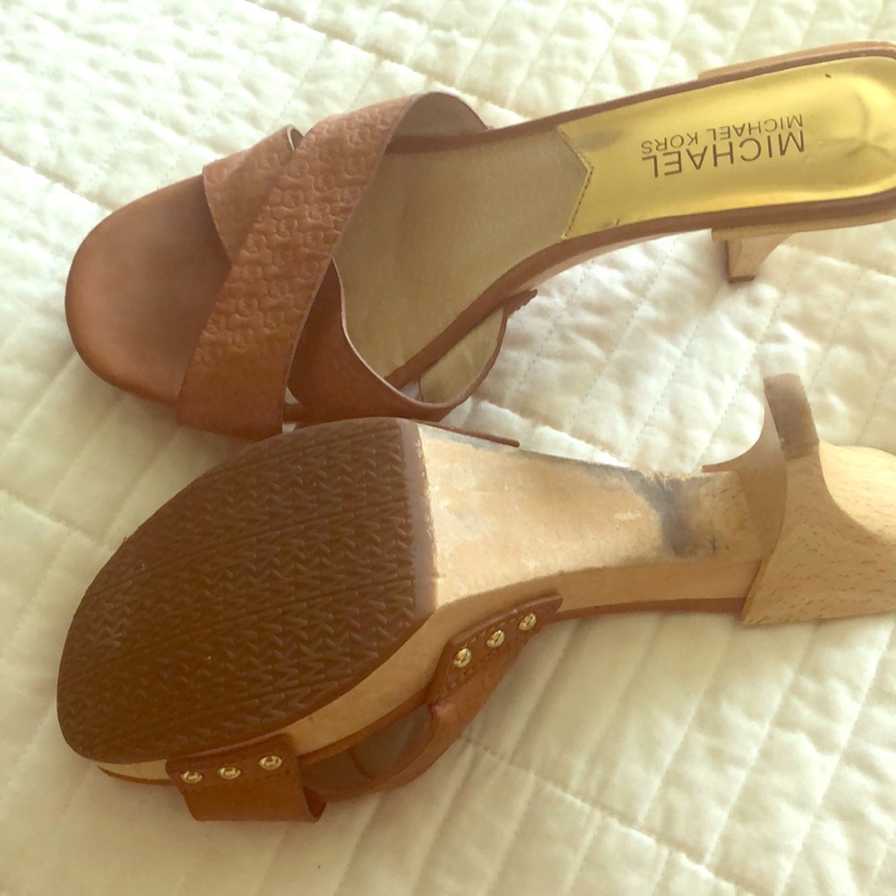 Michael Kors camel leather sandal